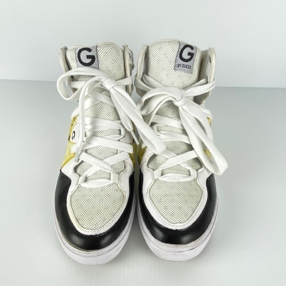 G by Guess OTrend High Top Sneakers 7.5M Leather Soles Round Toe White - Picture 2 of 11